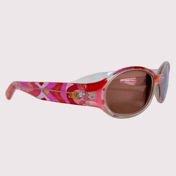 Jennifer Lopez Floral Eyewear Frames Oval Red Pink  JLO Logo Luxury Sunglasses - Picture 5 of 15